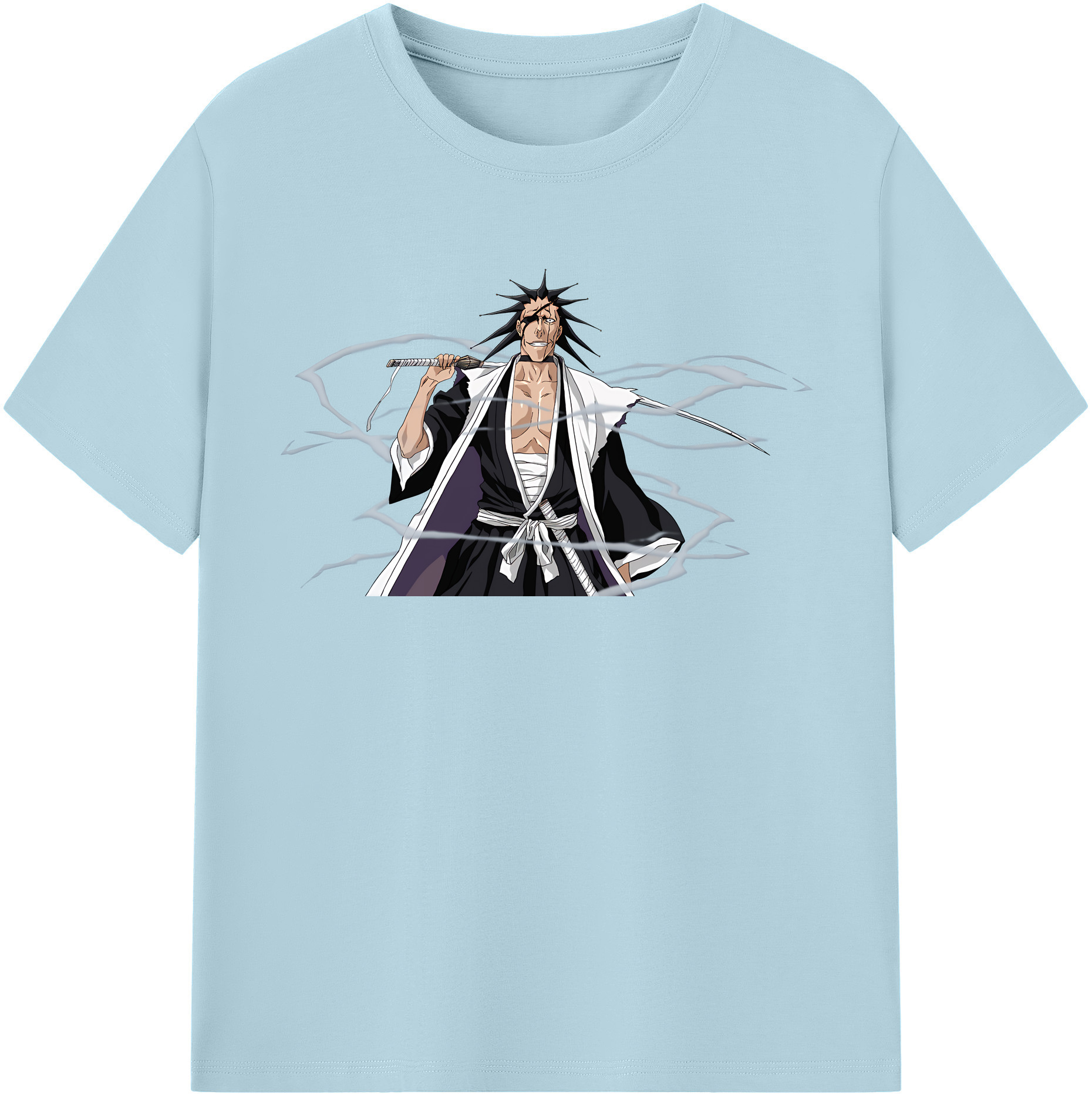 （画像用） ブリーチ ざらき けんぱち BLEACH Zaraki Kenpachi 綿100％半袖Tシャツ（フロントプリント）